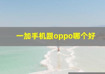 一加手机跟oppo哪个好