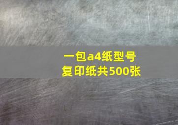 一包a4纸型号复印纸共500张