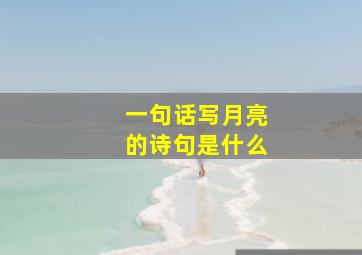 一句话写月亮的诗句是什么