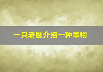 一只老鹰介绍一种事物