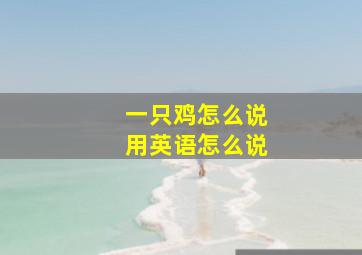 一只鸡怎么说用英语怎么说