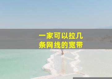 一家可以拉几条网线的宽带