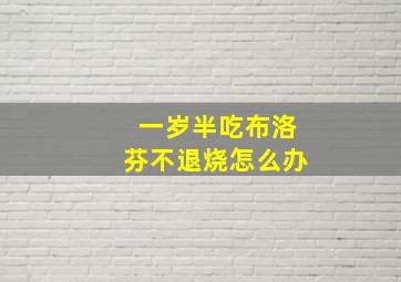 一岁半吃布洛芬不退烧怎么办