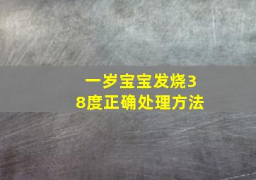 一岁宝宝发烧38度正确处理方法