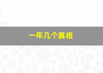 一年几个属相