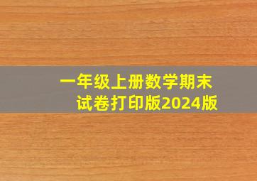 一年级上册数学期末试卷打印版2024版