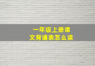 一年级上册课文背诵表怎么读