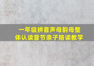 一年级拼音声母韵母整体认读音节亲子陪读教学