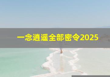 一念逍遥全部密令2025