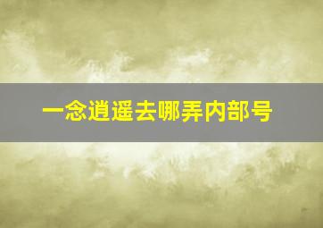 一念逍遥去哪弄内部号