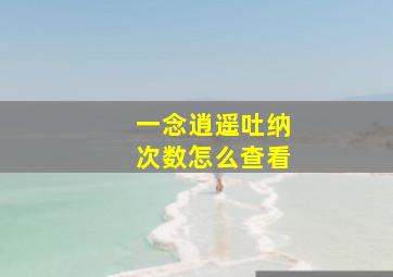 一念逍遥吐纳次数怎么查看