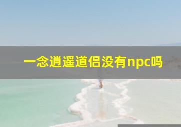 一念逍遥道侣没有npc吗