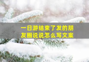 一日游结束了发的朋友圈说说怎么写文案