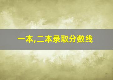 一本,二本录取分数线