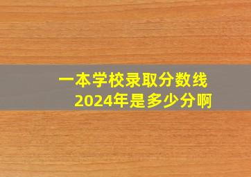 一本学校录取分数线2024年是多少分啊