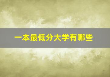 一本最低分大学有哪些