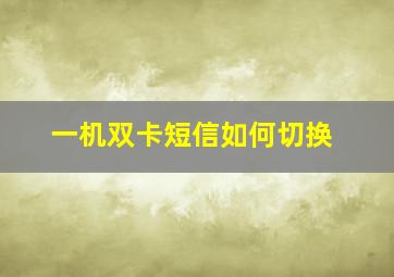 一机双卡短信如何切换