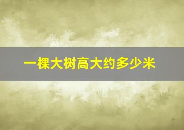 一棵大树高大约多少米