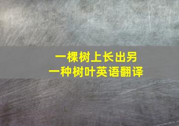 一棵树上长出另一种树叶英语翻译