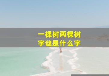 一棵树两棵树字谜是什么字