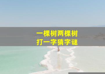 一棵树两棵树打一字猜字谜