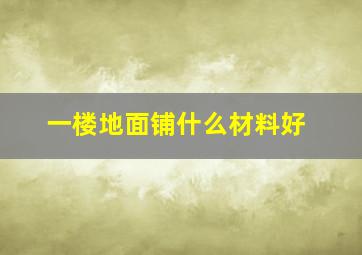 一楼地面铺什么材料好