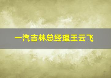 一汽吉林总经理王云飞