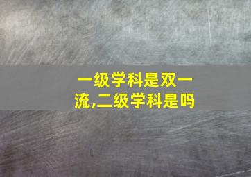 一级学科是双一流,二级学科是吗