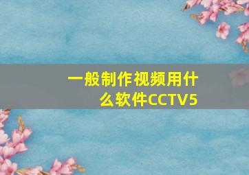 一般制作视频用什么软件CCTV5