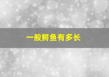 一般鳄鱼有多长