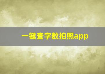 一键查字数拍照app