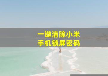 一键清除小米手机锁屏密码