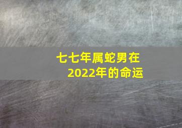 七七年属蛇男在2022年的命运