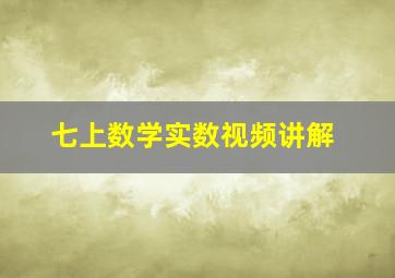 七上数学实数视频讲解