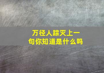 万径人踪灭上一句你知道是什么吗