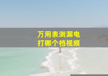 万用表测漏电打哪个档视频