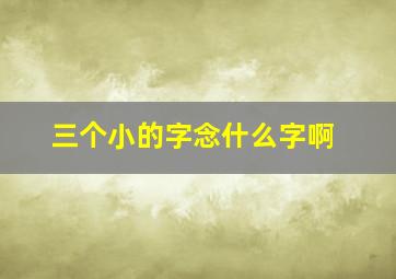 三个小的字念什么字啊