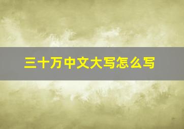 三十万中文大写怎么写