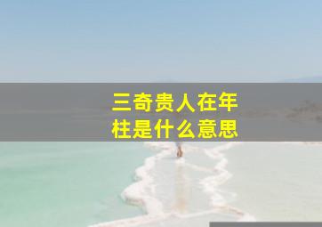 三奇贵人在年柱是什么意思