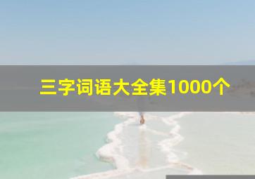 三字词语大全集1000个