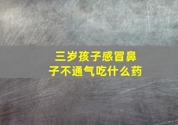 三岁孩子感冒鼻子不通气吃什么药