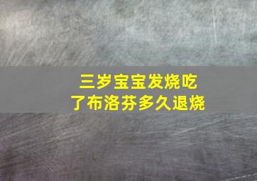 三岁宝宝发烧吃了布洛芬多久退烧