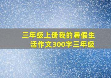 三年级上册我的暑假生活作文300字三年级