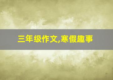 三年级作文,寒假趣事