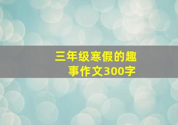 三年级寒假的趣事作文300字