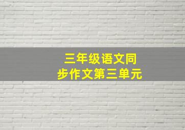 三年级语文同步作文第三单元