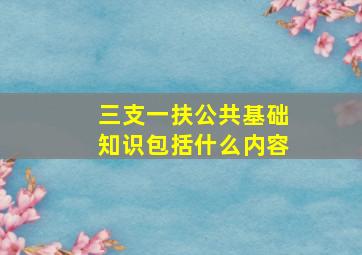 三支一扶公共基础知识包括什么内容