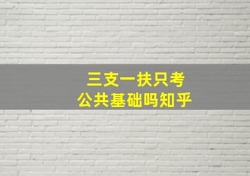 三支一扶只考公共基础吗知乎