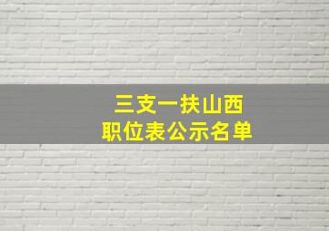 三支一扶山西职位表公示名单