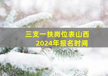 三支一扶岗位表山西2024年报名时间